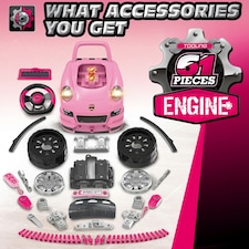 Pink Take Apart Building Truck – Realistic Pretend Mechanic Toy for Kids thumbnail 5