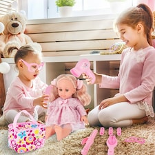 15-Piece Baby Doll Playset – 14" Realistic Doll with Outfits & Portable Storage Bag thumbnail 5