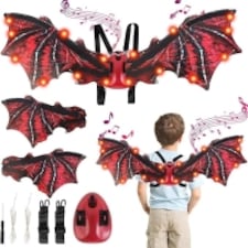 Electric Light-Up Dinosaur Wings with Sound – Motorized Flapping Wings for Kids & Adults – Costume Accessory for Halloween, Cosplay & Parties