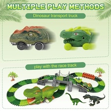 Dinosaur Track Playset – Flexible Racing Track with Dinosaur Tunnel & Figures for Kids thumbnail 4
