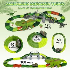 Dinosaur Track Playset – Flexible Racing Track with Dinosaur Tunnel & Figures for Kids thumbnail 5