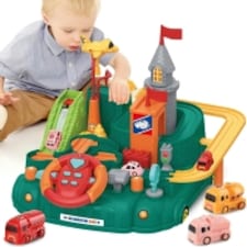 Kids Race Track Car Adventure Toy – Preschool Educational Manual Car Racing Playset