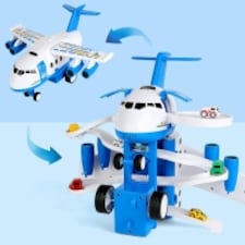 Transport Cargo Airplane Car Toy Play Set – Transforming Airplane with Vehicles, Tracks & City Map – 3-in-1 Imaginative Play for Kids Ages 3+ thumbnail 4