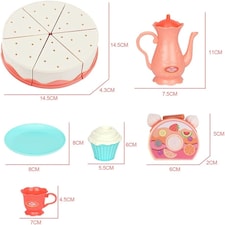 Pretend Cutting & Decorating Birthday Cake Tea Party Play Set – 83-Piece Dessert & Afternoon Tea Role Play Set with Light-Up Candle thumbnail 3