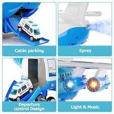 Transport Cargo Airplane Car Track Toy Set with Music, Lights & Spray Effect – Includes Mini Car, Accessories & Maps for Kids 3+ thumbnail 5