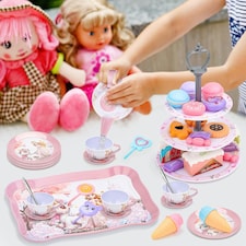 Magical Princess Tea Party Set for Kids – Pretend Play Afternoon Tea Set with Cups, Teapot, Utensils & Carry Case thumbnail 3