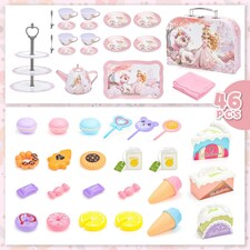 Magical Princess Tea Party Set for Kids – Pretend Play Afternoon Tea Set with Cups, Teapot, Utensils & Carry Case thumbnail 7