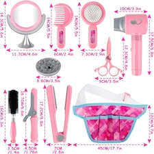 35-Piece Pretend Makeup & Hairdressing Set for Girls – Beauty Salon Role Play Kit with Toy Hairdryer, Mirror & Makeup – Portable Bag Included thumbnail 6