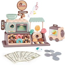 Pretend Donut Shop Playset with Donut Maker Machine, Accessories & Music – Role Play Toy for Kids 3+