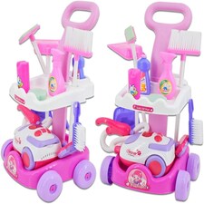 Housekeeping Cleaning Trolley Playset with Working Vacuum & Accessories – Kids Role Play Cleaning Set thumbnail 4