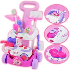 Housekeeping Cleaning Trolley Playset with Working Vacuum & Accessories – Kids Role Play Cleaning Set thumbnail 5