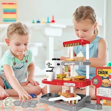 71PCS Kids Fast Food Playset – Pretend Kitchen Toy Set with Cash Register, Drink Dispenser & Food Accessories thumbnail 4