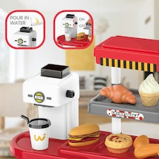 71PCS Kids Fast Food Playset – Pretend Kitchen Toy Set with Cash Register, Drink Dispenser & Food Accessories thumbnail 7