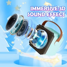 Kids Mini Karaoke Machine – Bluetooth 5.0 Singing Speaker with Dual Microphones & Portable Design (Blue) thumbnail 4