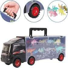 Dinosaur Transporter Truck Carry Case Playset – Includes 12 Dinosaur Figures – Portable Toy Organizer for Kids thumbnail 5