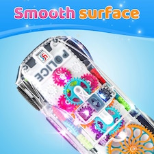 Electric Transparent Police Gear Car Toy – Light & Sound Effects with 360° Rotation & Obstacle Avoidance thumbnail 4
