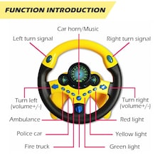 Children’s Back Seat Driving Toy – 360° Steering Wheel with Lights, Sounds & Suction Mount thumbnail 3