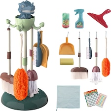 Household Cleaning Pretend Play ToyHousehold Cleaning Pretend Play Set with Dinosaur Stand and Accessorieswith Dinosaur Stand and Accessories