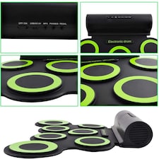 Foldable Electronic Drum Mat Set – 7 Pads with Built-In Speaker, Pedals & Demo Songs for Kids thumbnail 3