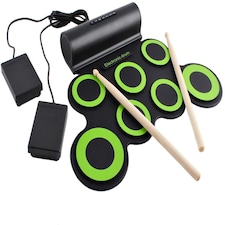 Foldable Electronic Drum Mat Set – 7 Pads with Built-In Speaker, Pedals & Demo Songs for Kids thumbnail 4