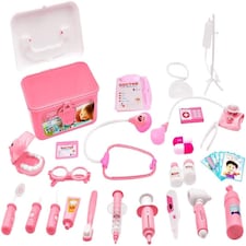 Doctor & Dentist Role Play Carrycase – Electronic Medical Play Set with Lights, Sounds & 30+ Accessories (Pink) thumbnail 6
