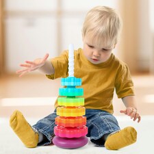 Rainbow Stacking Tower Toy – Spiral Gear Activity Tower with Rotating Base for Toddlers thumbnail 6