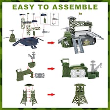 Army Base Playset with Vehicles, Gear, Accessories, and Play Mat - Military Toys Set - for Kids Age 3+ thumbnail 3