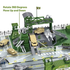 Army Base Playset with Vehicles, Gear, Accessories, and Play Mat - Military Toys Set - for Kids Age 3+ thumbnail 4