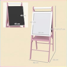 AIYAPLAY Three-in-One Easel for Kids, with Paper Roll, Adjustable Height - Pink | Pink | 40 x 56 x 117cm thumbnail 7