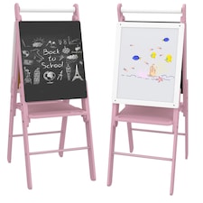 AIYAPLAY Three-in-One Easel for Kids, with Paper Roll, Adjustable Height - Pink | Pink | 40 x 56 x 117cm thumbnail 9