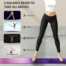 SPORTNOW 7.7FT Folding Gymnastics Balance Beam with Anti-Slip Base, Purple thumbnail 6