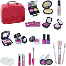 23-Piece Makeup Toy Set – Safe Non-Toxic Pretend Cosmetic Beauty Kit with Vanity Case thumbnail 2