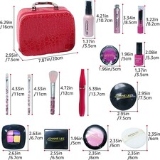 23-Piece Makeup Toy Set – Safe Non-Toxic Pretend Cosmetic Beauty Kit with Vanity Case thumbnail 4