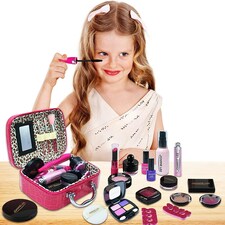 23-Piece Makeup Toy Set – Safe Non-Toxic Pretend Cosmetic Beauty Kit with Vanity Case thumbnail 6