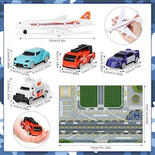 Interactive Airport Play Set – Aircraft Tower, Vehicles & Large Battle Map for Kids Ages 3+ thumbnail 7