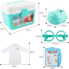 Kids 2-in-1 Doctor & Dentist Role Play Set – 30 Pieces with Carry Case (blue) thumbnail 3