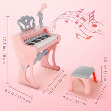 Piano Toy 25 Keys Music Toy Instruments with Microphone Piano Keyboard Toy thumbnail 3