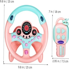 Kids Pretend Driving Steering Wheel Toy – Backseat Car Playset with Lights, Sounds & Music, 360° Rotation, Suction Cup Mount thumbnail 2