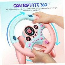 Kids Pretend Driving Steering Wheel Toy – Backseat Car Playset with Lights, Sounds & Music, 360° Rotation, Suction Cup Mount thumbnail 5