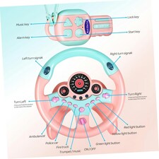 Kids Pretend Driving Steering Wheel Toy – Backseat Car Playset with Lights, Sounds & Music, 360° Rotation, Suction Cup Mount thumbnail 6