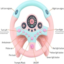 Kids Pretend Driving Steering Wheel Toy – Backseat Car Playset with Lights, Sounds & Music, 360° Rotation, Suction Cup Mount thumbnail 9