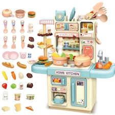 Kids Mini Kitchen Play Set – Pretend Cook Station with Accessories, Realistic Light, Steam & Water Functions