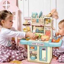 Kids Mini Kitchen Play Set – Pretend Cook Station with Accessories, Realistic Light, Steam & Water Functions thumbnail 2