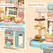 Kids Mini Kitchen Play Set – Pretend Cook Station with Accessories, Realistic Light, Steam & Water Functions thumbnail 3