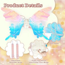 Light Up Butterfly Wings for Kids Multi Color LED Lights thumbnail 3