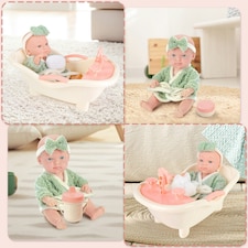Baby Doll Bath Play Set - Doll Bathtub Set with Trolley, and clean Accessories thumbnail 5