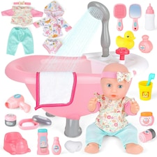 Baby Doll Bath Play Set – Real Working Bathtub, Clothes & Accessories for Kids Ages 3+