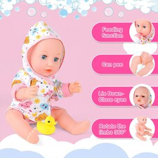 Baby Doll Bath Play Set – Real Working Bathtub, Clothes & Accessories for Kids Ages 3+ thumbnail 4