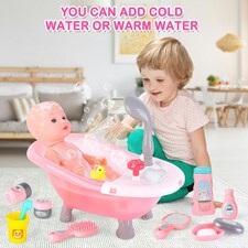 Baby Doll Bath Play Set – Real Working Bathtub, Clothes & Accessories for Kids Ages 3+ thumbnail 5