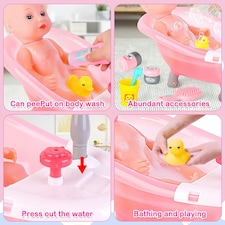 Baby Doll Bath Play Set – Real Working Bathtub, Clothes & Accessories for Kids Ages 3+ thumbnail 6